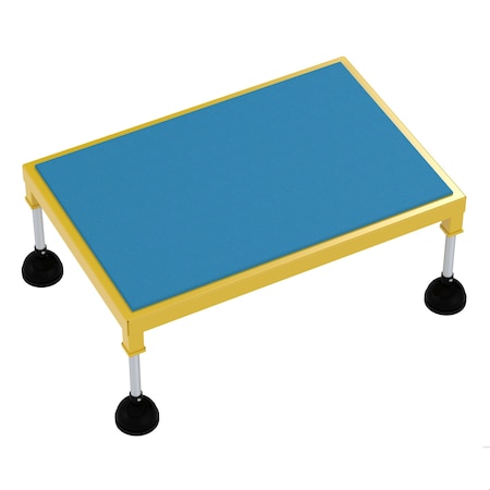 Vestil Portable Adj. Stand, 24x36, High Ergo Deck, 11.5 Overall Height, Steel, Yellow PAHT-H-2436